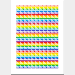 Rainbow Triangle Striped Pattern Posters and Art